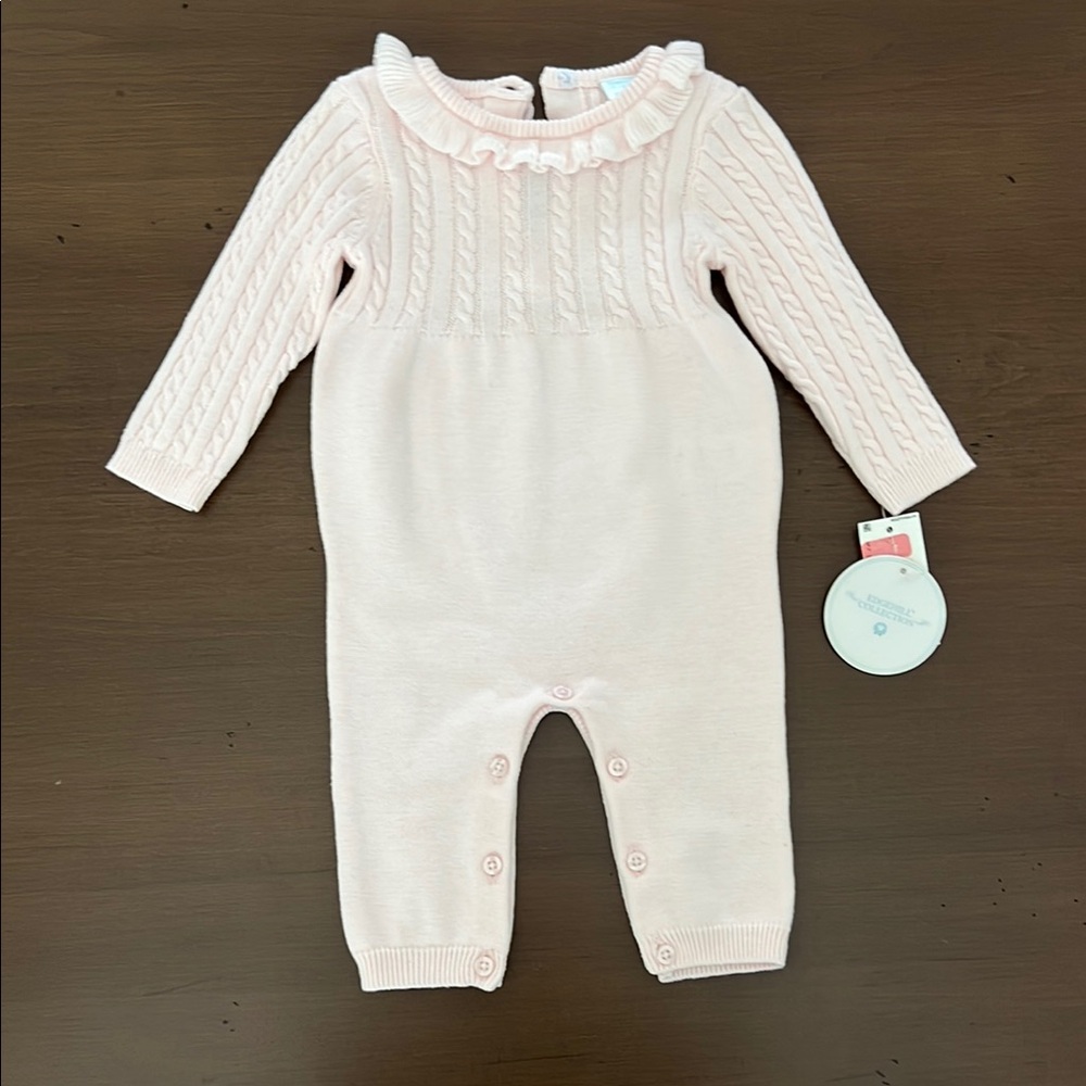 Pink Cable Knit Footies